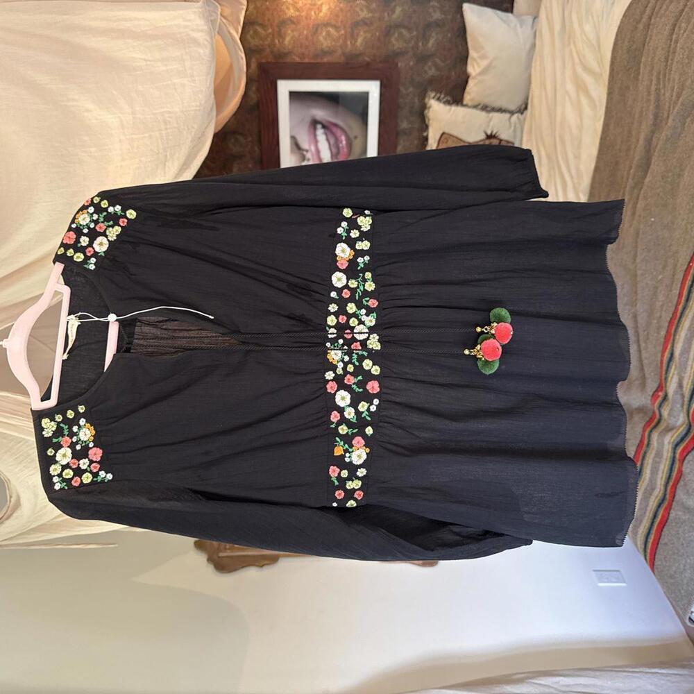 Women’s NWOT Tory Burch Fleur Pom Pom Tunic Top Size 10